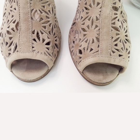 BROWNS SHOESâSummer Leather Suede Peep Toe Ankle Boots - Picture 8 of 10